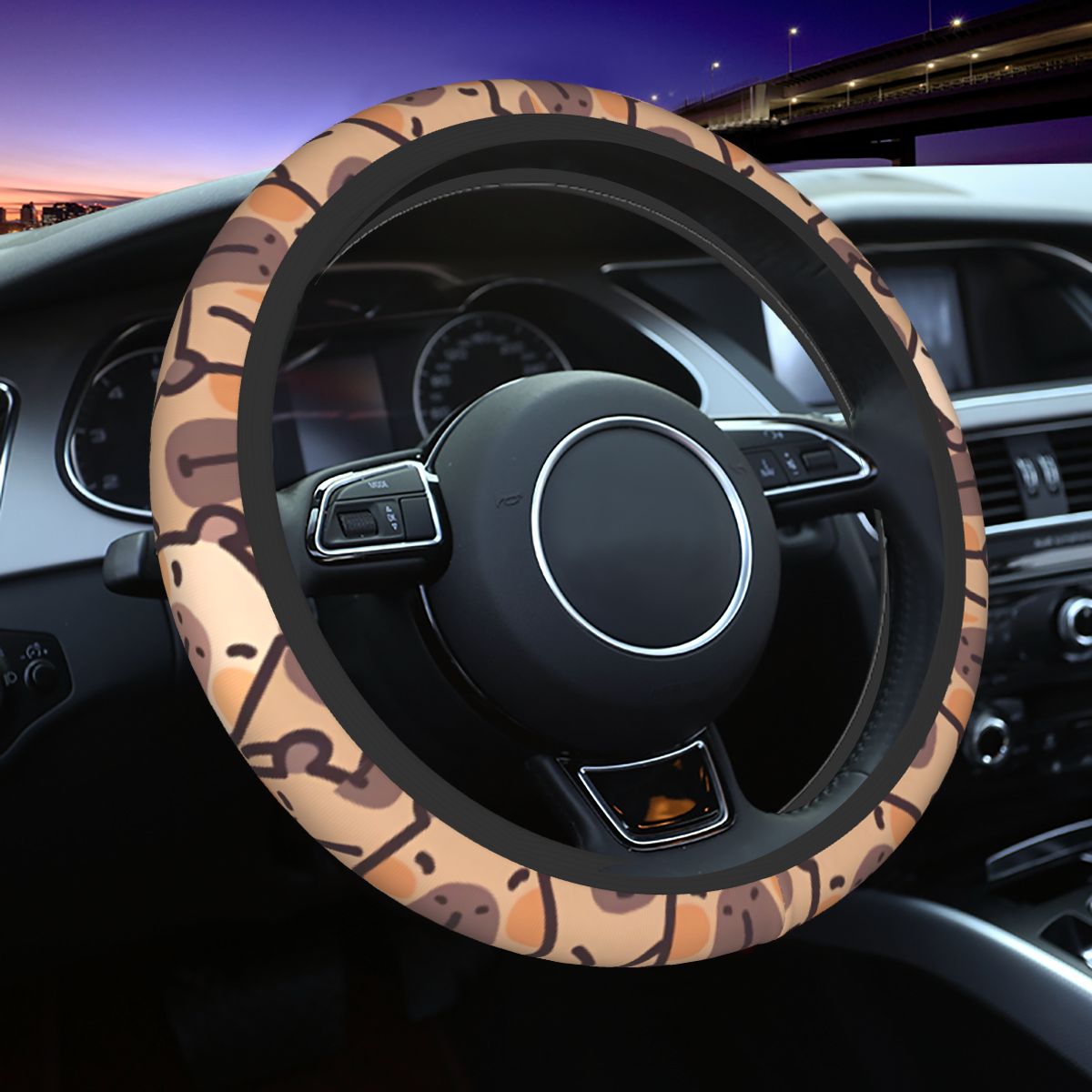 Car Steering Wheel Cover Anti Slip Breathable - Coprivolante per auto Capybara Anime Kawaii