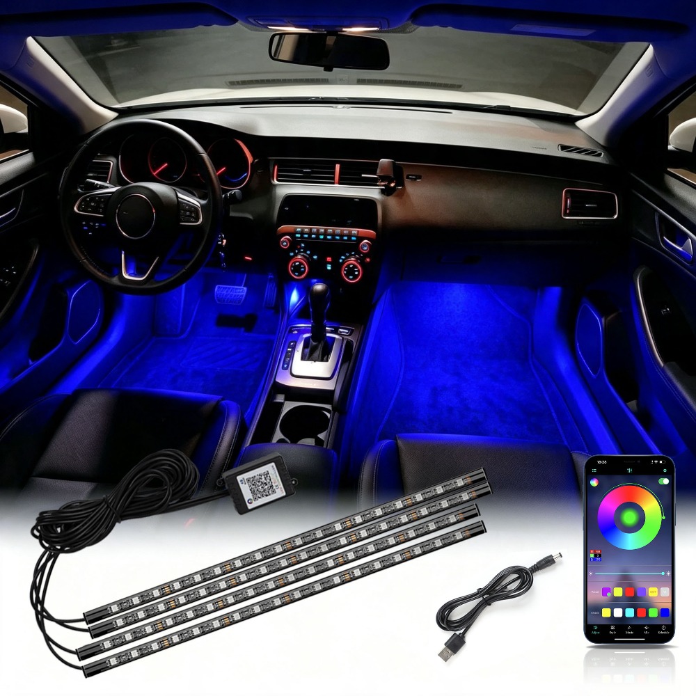 Led Ambient Interior Car Lights App Control - Lampada Ambientale RGB Multimodale per Interni