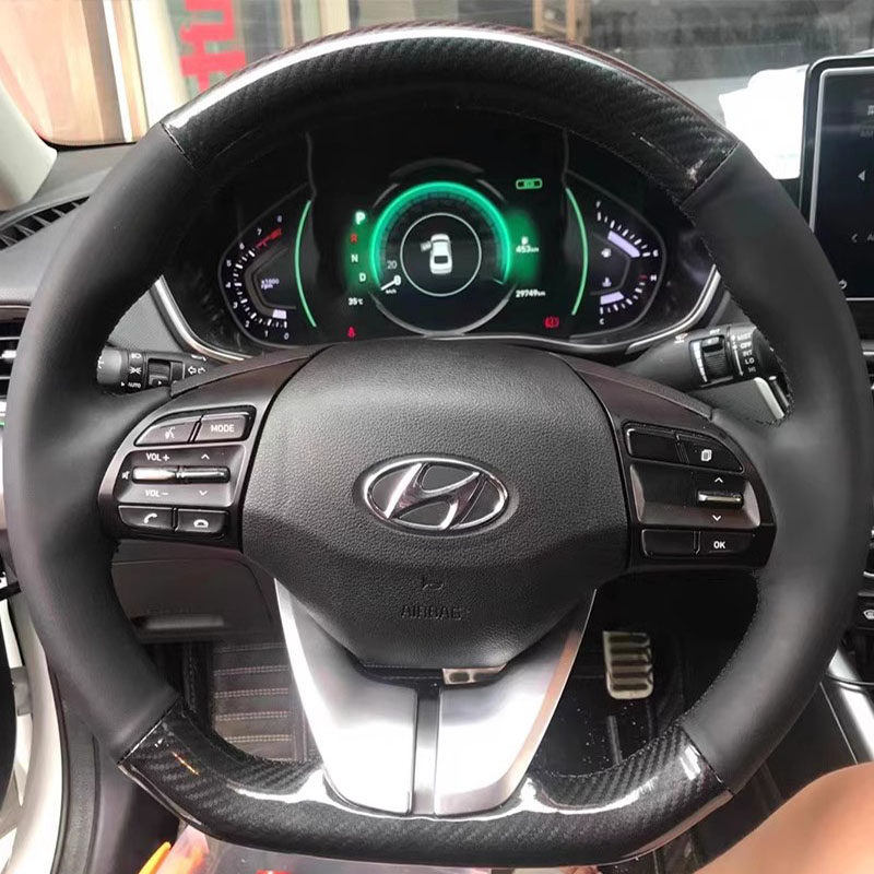 Car Steering Wheel Cover Anti Slip Breathable - Coprivolante in Vera Pelle e Fibra
