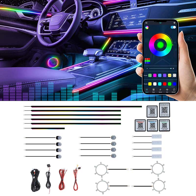Led Ambient Interior Car Lights App Control - Kit Luci LED per Interni Auto