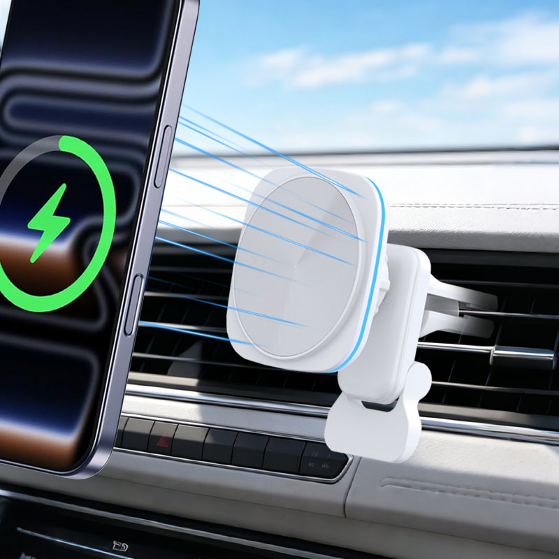 Magnetic Phone Holder For Car Vent - Caricabatterie Wireless Magnetico da 15W per