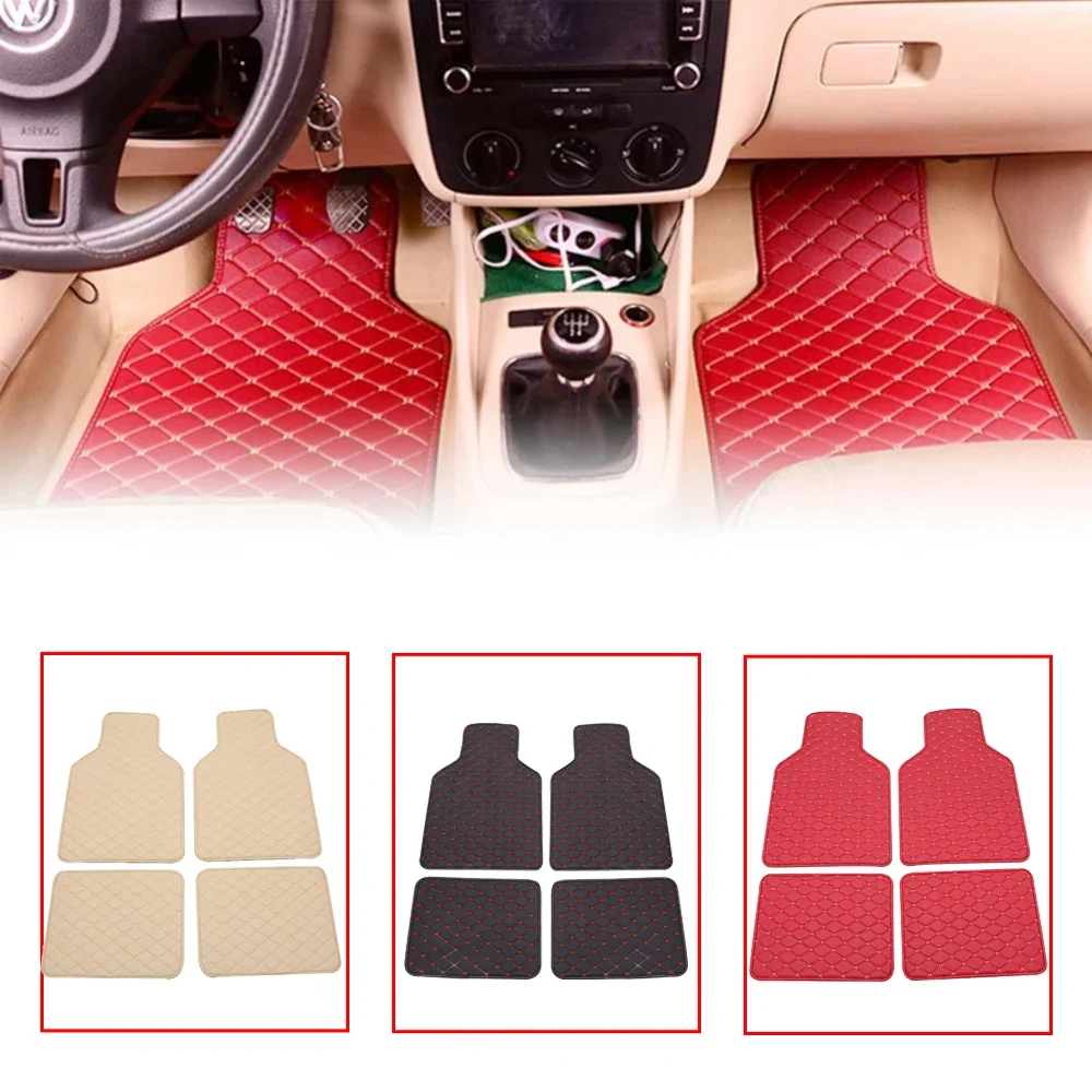 Car Floor Mats Universal Waterproof Leather - Tappetini per Auto 4 Pezzi Universali