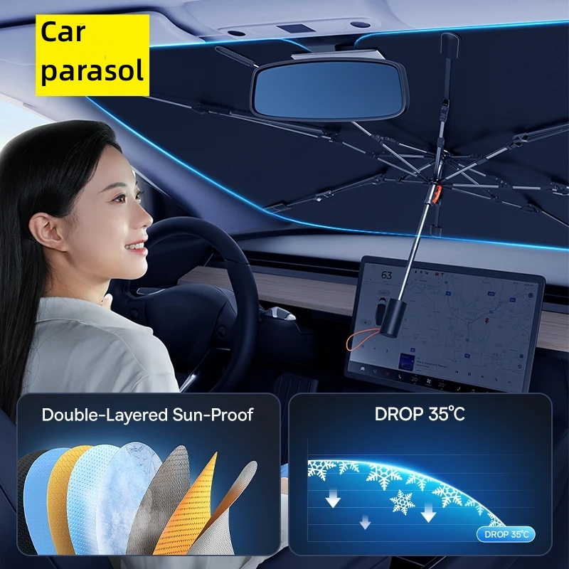 Parasole per auto Parabrezza O - Car Sunshade Windshield Umbrella Foldable recensione e prezzo