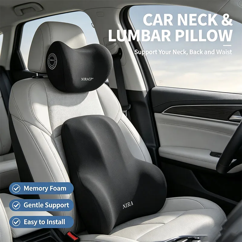 Nuovo cuscino per il collo in  - Memory Foam Car Neck Pillow Lumbar Support recensione e prezzo