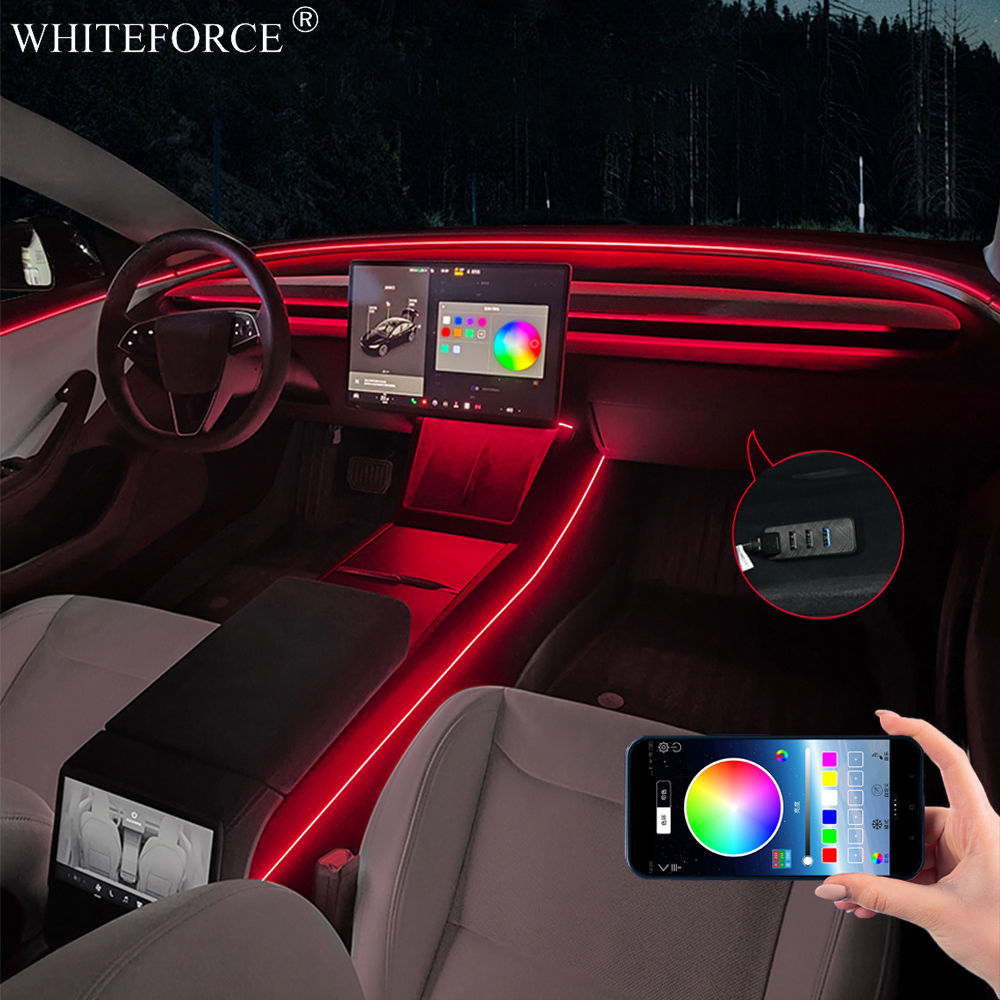 Per Tesla Model Y Juniper LED  - Led Ambient Interior Car Lights App Control recensione e prezzo