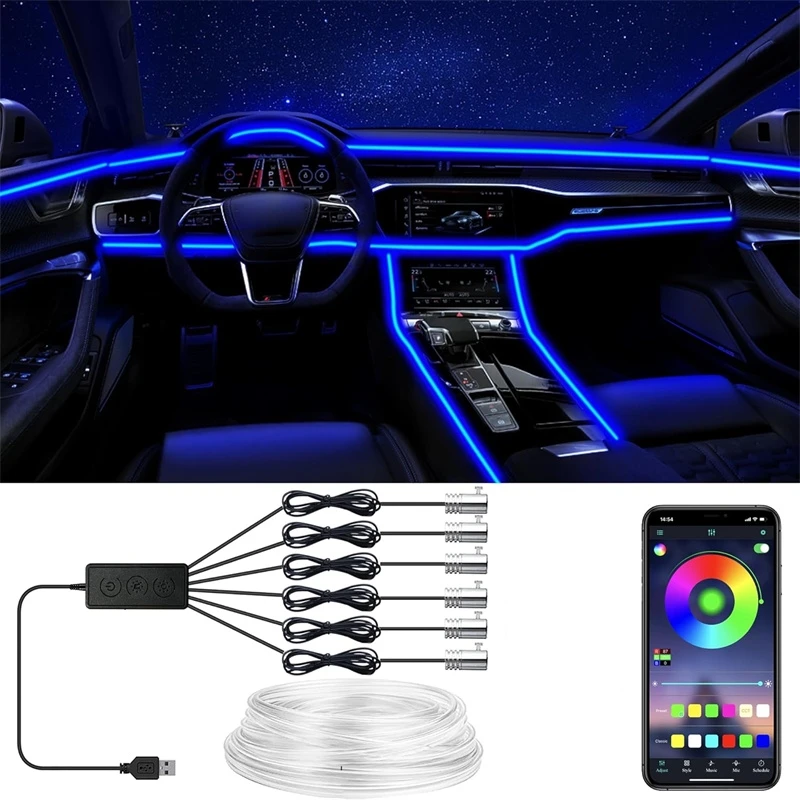 Luci flessibili a filo EL con  - Led Ambient Interior Car Lights App Control recensione e prezzo