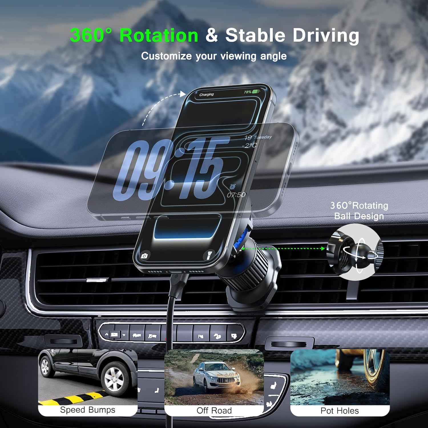 UYUXIO Caricatore Wireless Mag - Magnetic Phone Holder For Car Vent recensione e prezzo
